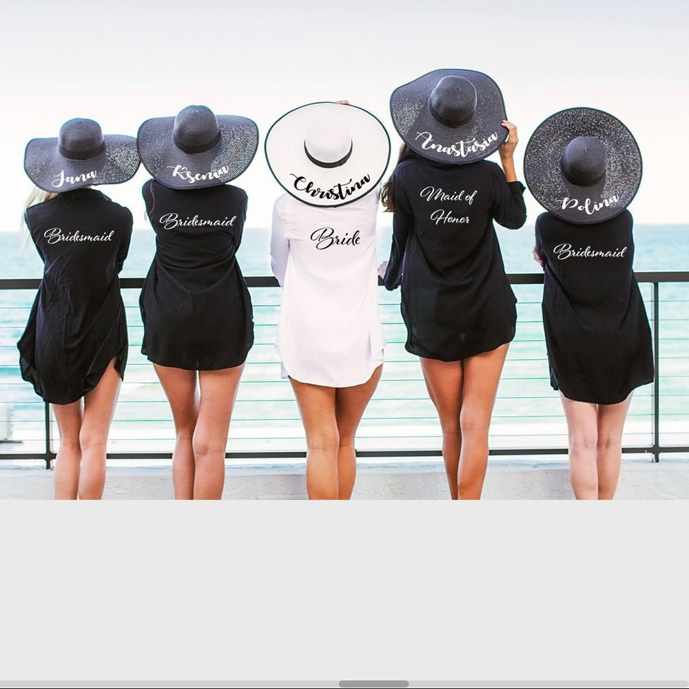 Black bridesmaid Robe. Purchased from Etsy. Never worn.